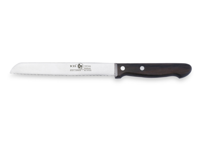 Bread Knife - Stainless Steel - Wooden Handle Rosewood - 15cm - Serrated Edge