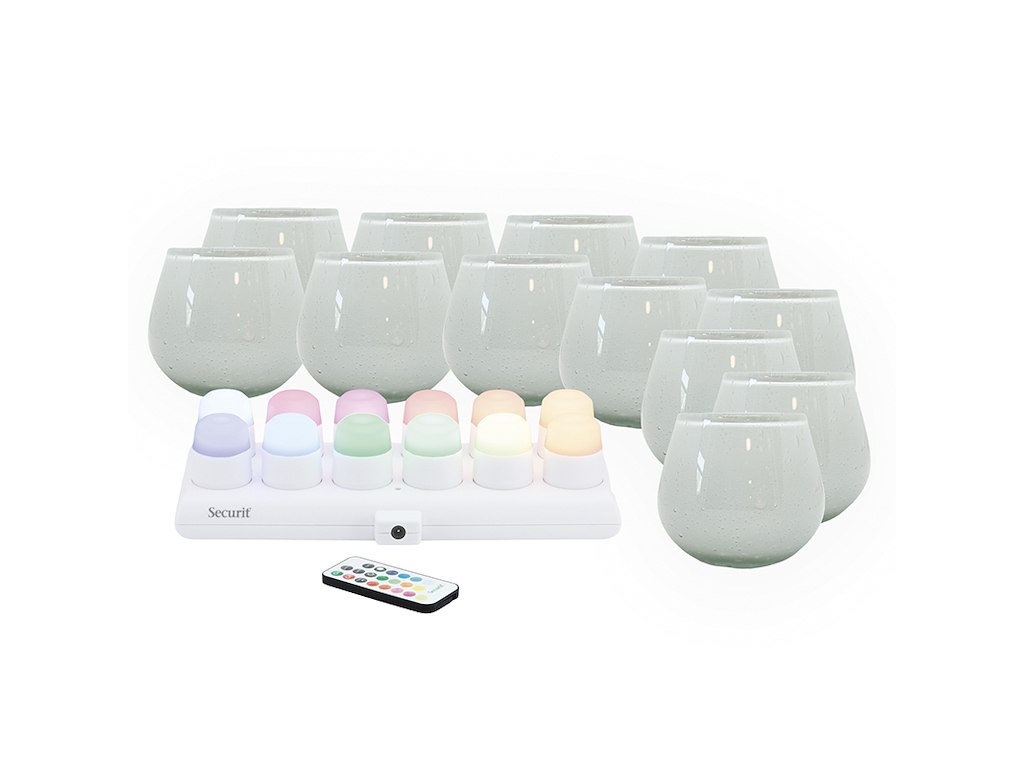 Candle holder LUNA White w/color taper candle 12