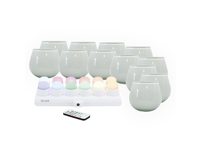 Candle holder LUNA White w/color taper candle 12