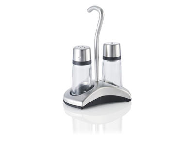 Salt and pepper set in holder