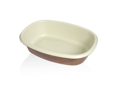 Tray Snack 21x29 cm Wood look/White