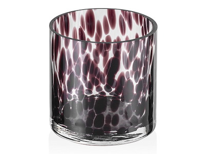 Candle holder Ø9x9 cm Glass Sprinkles Bramble