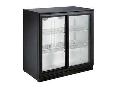 Backbar with 2 sliding doors