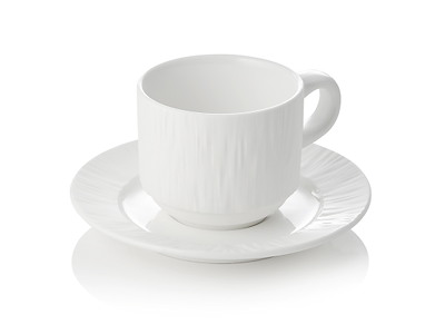 Kop m/hank og underkop 0,24l Shiro Hvid