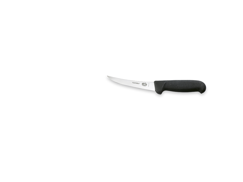 Deboner, 12 cm Victorinox Fibrox, black, flexible, with bend