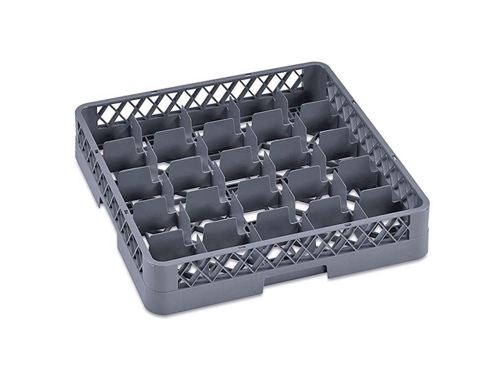 Dishwashing tray for glasses 25 compartments gray