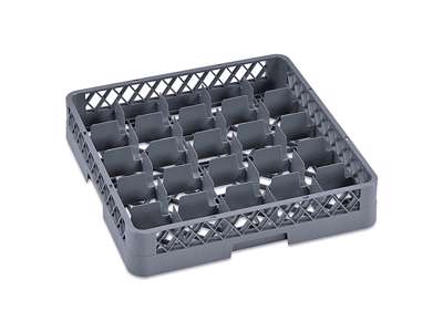 Dishwashing tray for glasses 25 compartments gray