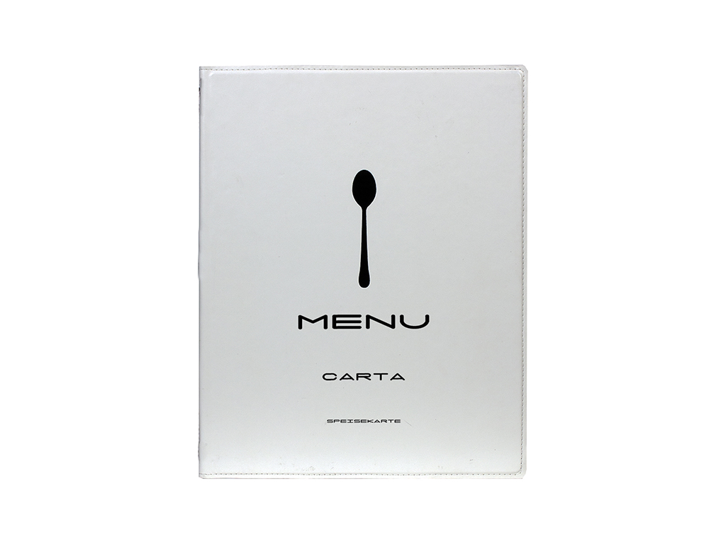 Menu card A4 white 1 display/4 pages Trendy