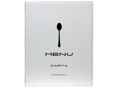 Menu card A4 white 1 display/4 pages Trendy
