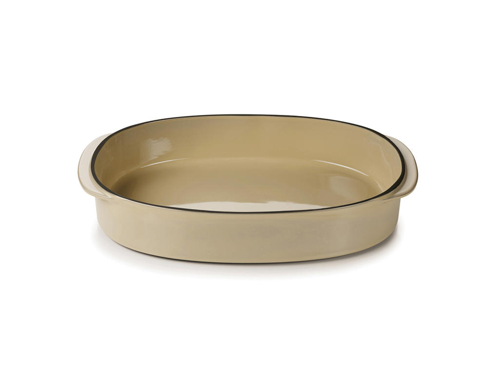 Oval Dish 34x25 cm Beige Caractere Culinaire