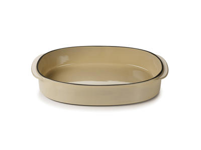 Oval Dish 34x25 cm Beige Caractere Culinaire