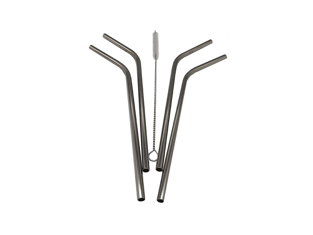 Straw w/bend RF 4-pack w/brush