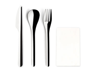 Cutlery package with napkin plastic bag 1 set