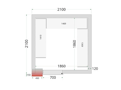 Freezer room panel 2100x2100x2200 120mm