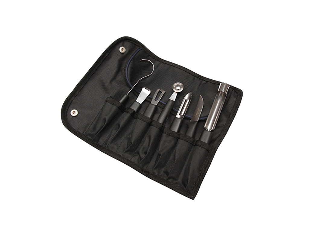 Roll folder with content, HWL, incl. 7 decoration tools, Black