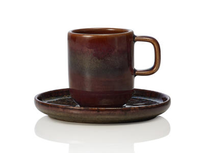 Brown Stoneware Espresso Cup 90ml - 65x55x55mm