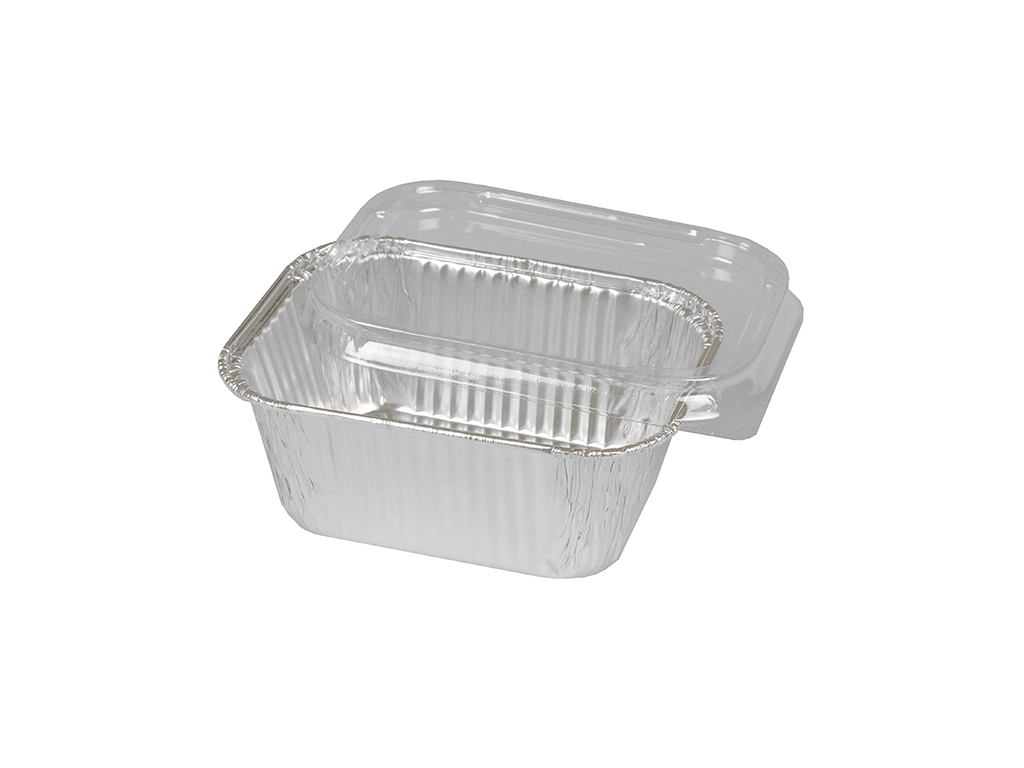 Aluminum tray w/lid 250 ml 8x10.8 cm 110-P