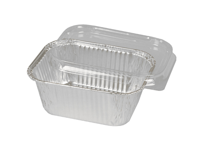 Aluminum tray w/lid 250 ml 8x10.8 cm 110-P