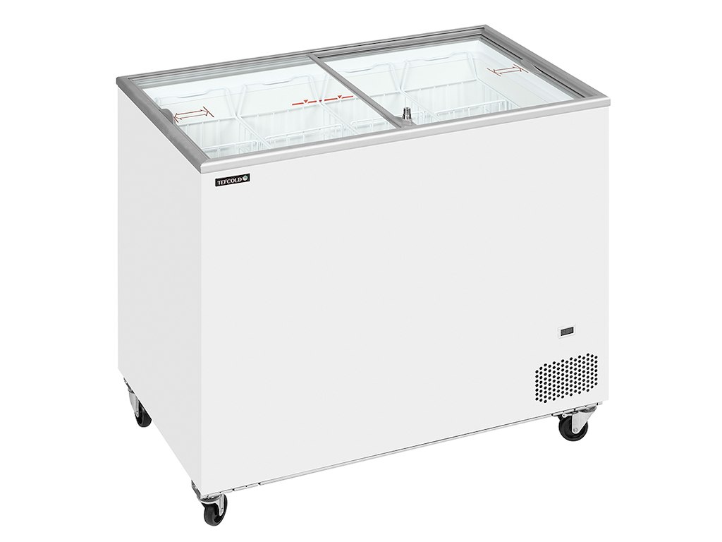 Chest freezer display 255 ltr White w/wheels