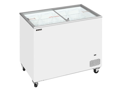 Chest freezer display 255 ltr White w/wheels