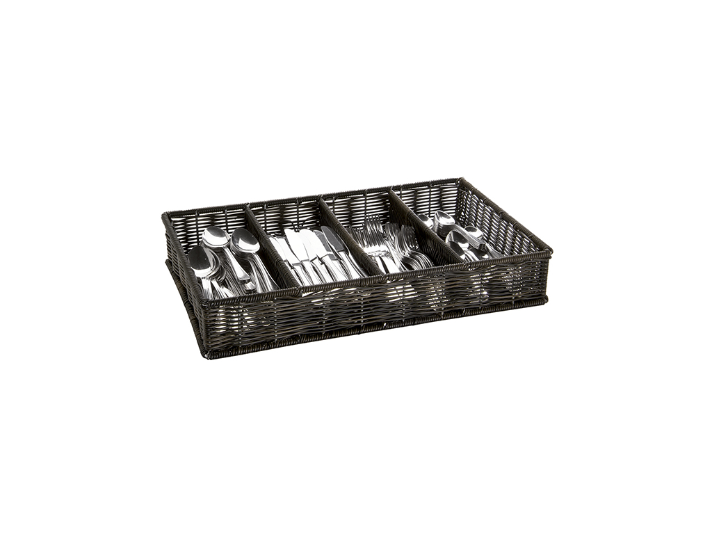 Cutlery basket 53x32.5 cm 4 compartments polypropylene