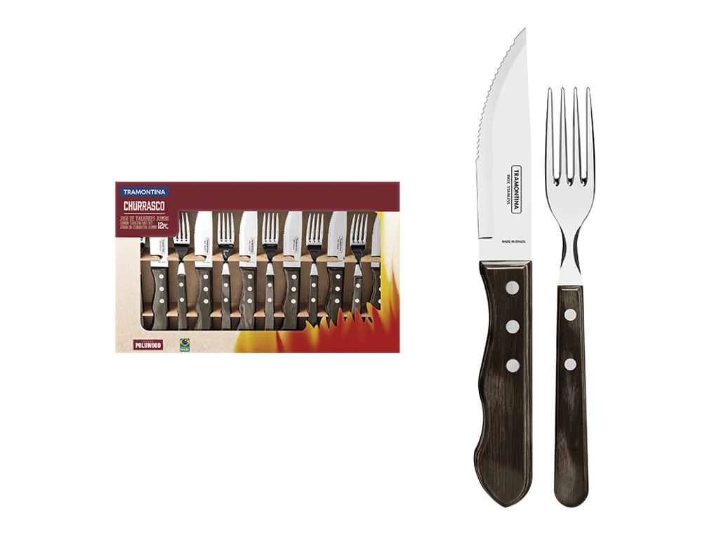 Cutlery set 6 jumbo steak knives, 6 forks