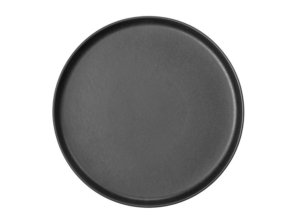 Plate - Stoneware - Black - Ø28cm - 30mm - Dishwasher Safe - Stackable - -20-250°C