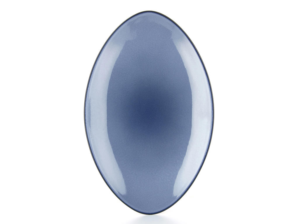 Plate Oval 35x22 cm Blue Equinoxe