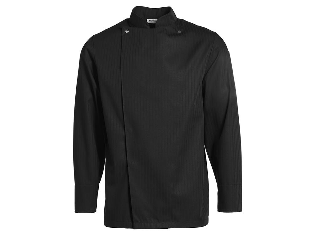 Kentaur Chef Jacket Men Black with Satin Stripes