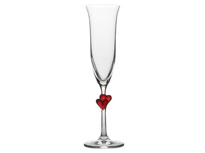 Champagne Glass with Glass Red Size 17.5cl - 242x60mm