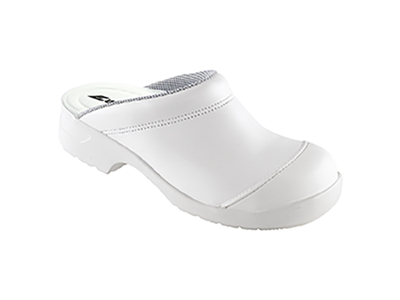 Safety clogs without heel cap, white