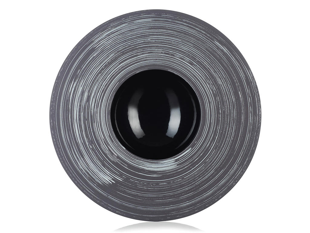 Plate Deep Ø30cm Sphere Black/Silver