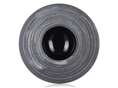 Plate Deep Ø30cm Sphere Black/Silver