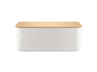 Bread box with bamboo lid White 36x23x14