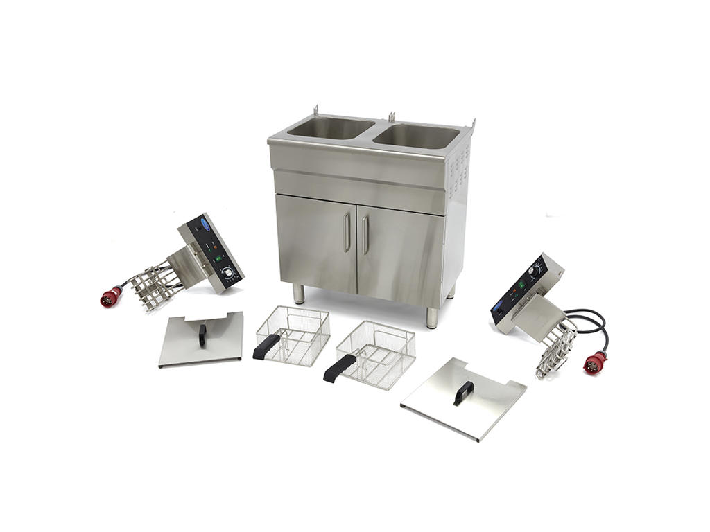 Maxima Fryer 2 baskets 2x16 ltr with under cabinet