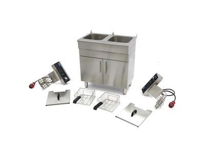 Maxima Fryer 2 baskets 2x16 ltr with under cabinet