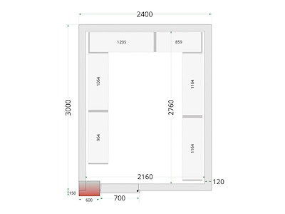 Freezer room panel 2400x3000x2200 120mm
