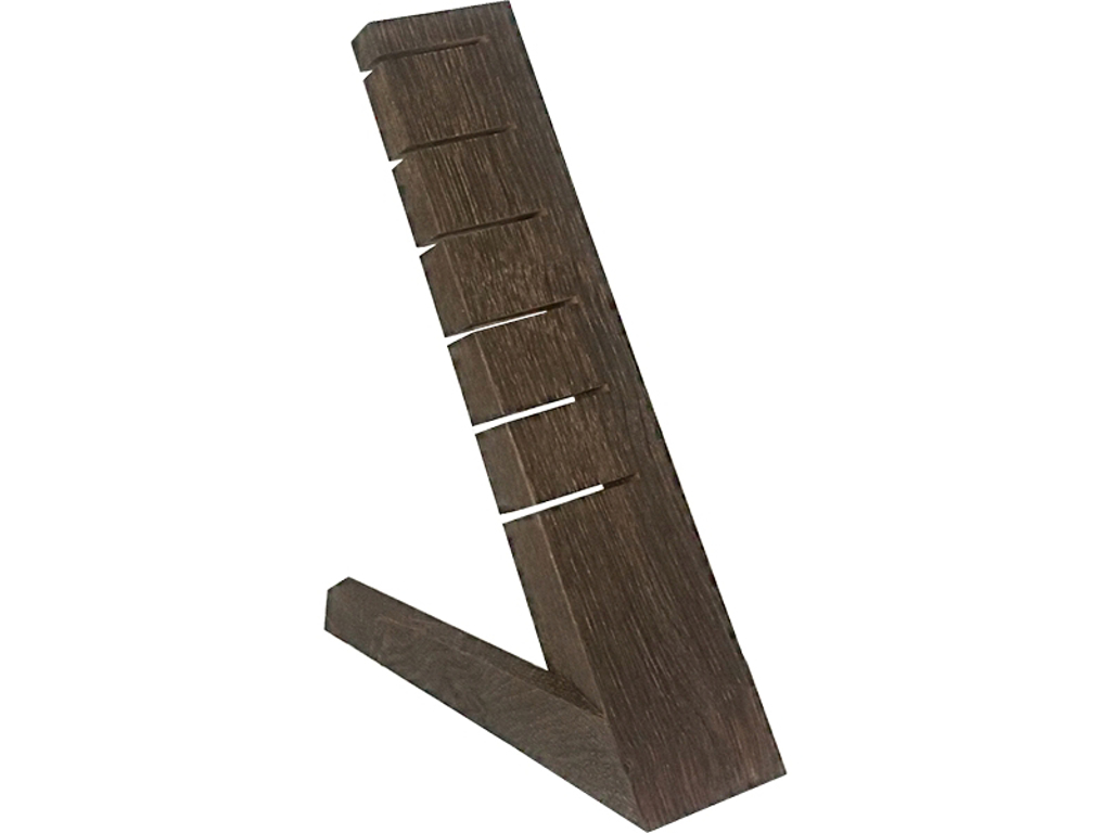 Knife block dark wood with 6 grooves