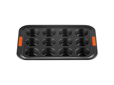 Muffin Pan - Carbon Steel - Black - 30x22cm - 12 Cups