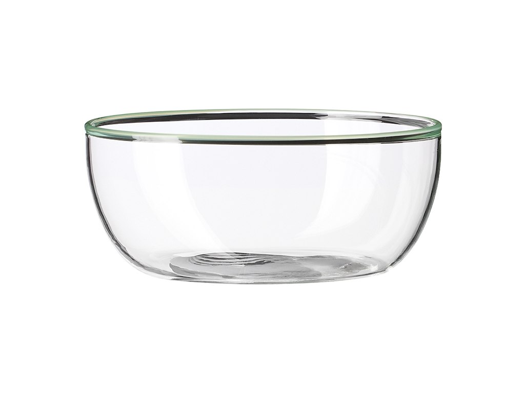 Glass bowl Ø12cm Life in Colour Green edge