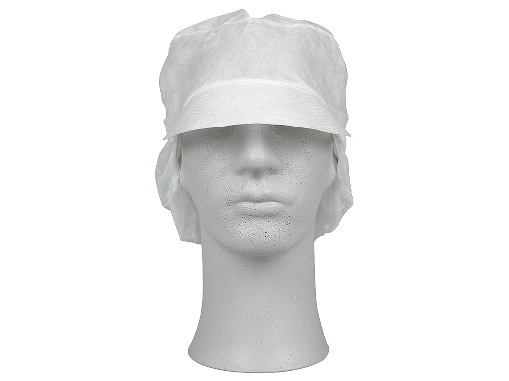 Snood Cap with Hairnet White Size L 100pcs