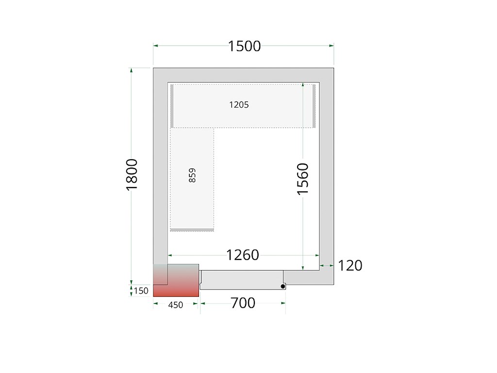 Freezer room panel 1500x1800x2200 120mm
