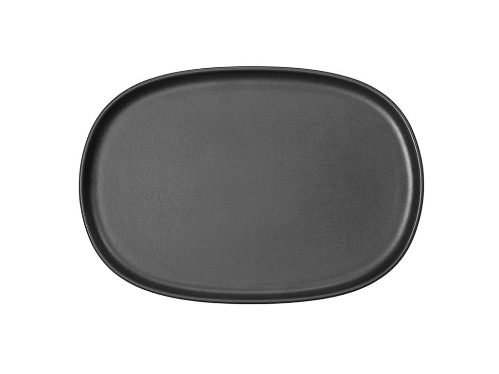 Dish - Stoneware - Black - 330x230x30mm - Dishwasher Safe - Stackable - Temperature Resistant -20-250°C