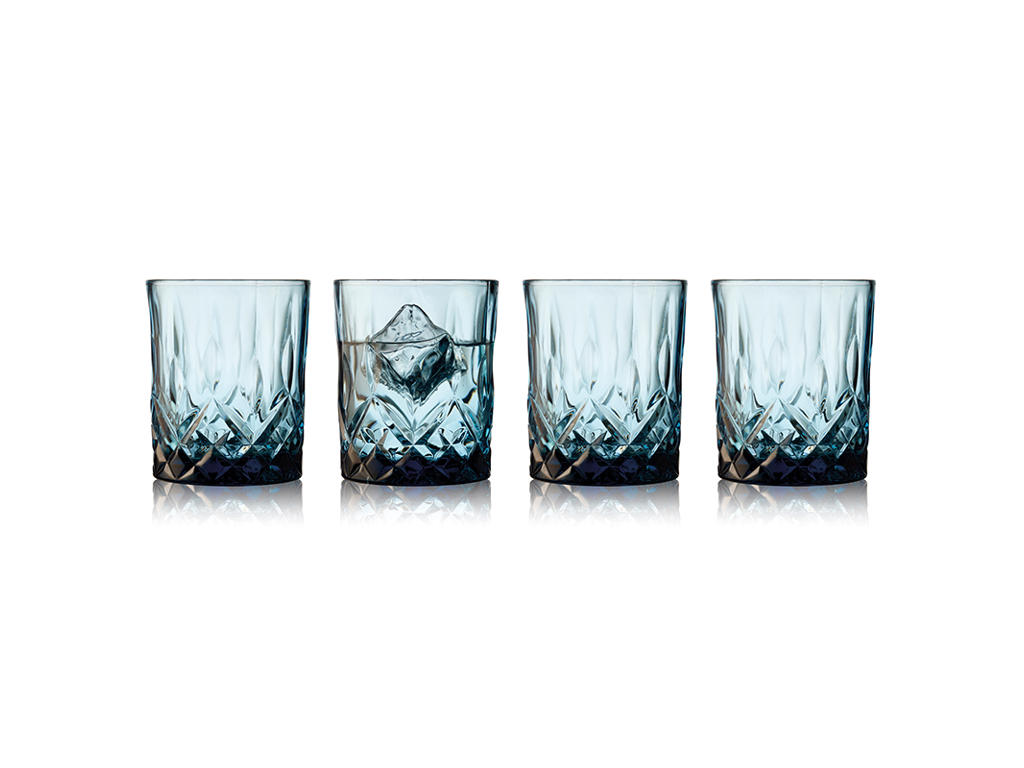 Glass Whisky Sorrento 32 cl 4 pcs. Blue
