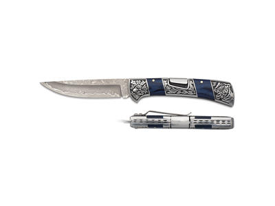 Albainox Damascus Pocket Knife, 67 layers 10 cm