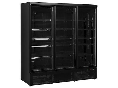 Displaykøleskab 1264 ltr 3 låger Sort