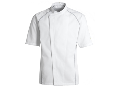 Chef jacket white with gray flatlock XXXL