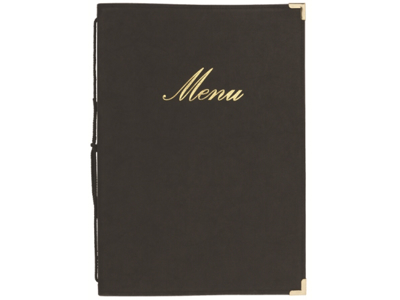 Menu card A5 black 1 display/4 page Classic