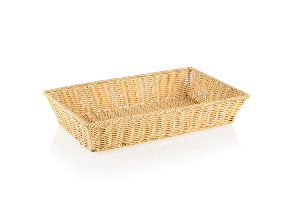 Basket Light Beige 1/1GN Black 53x32.5x10 cm