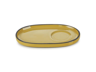Saucer Oval 13.5x8 cm Yellow Caractere